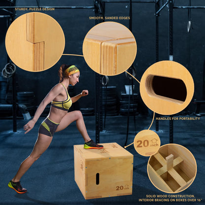 Wooden Plyo Box - 16x14x12